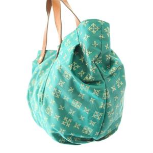 russet トートバッグ ハンドバッグ ナイロン レザー モノグラム 総柄 緑 グリーン