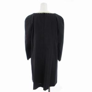 FOXEY BOUTIQUE ワンピース ロング 長袖 ビジュー ウール 42 XL グレー /MM