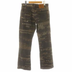 HYSTERIC GLAMOUR デニムパンツ ジーンズ ロゴ 総柄 プリント M グレー