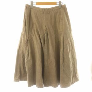 45rpm フレアスカート ロング ミモレ ロゴ 刺繍 リボン 2 M ベージュ
