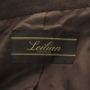 Leilian ジャケット ウール アンゴラ混 千鳥格子 ジップアップ 13 L 青 黒 /G