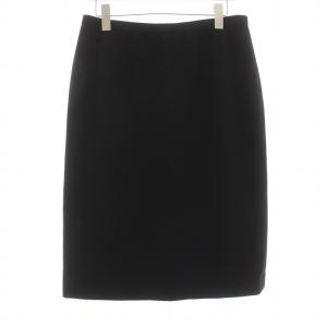 タイトスカート ひざ丈 ストレッチ ウール 大きいサイズ 13+ XXL 黒 ブラック /KU