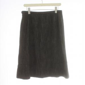 Leilian 台形スカート ひざ丈 ウール 大きいサイズ 13+ XXL 黒 ブラック /KU