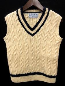 シップス SHIPS ベスト セーター アイボリー 紺