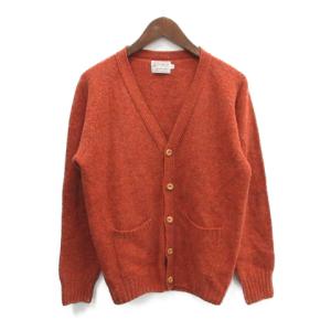 AUTHENTIC KNITWEAR カーディガン ニット 長袖 ウール 40 茶 ブラウン