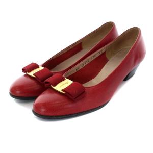 ヴァラリボン レザーパンプス レッド