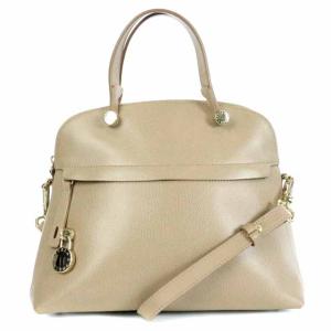 パイパー レザーショルダーバッグ ベージュ