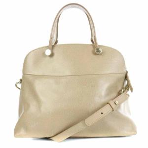 FURLA パイパー レザーショルダーバッグ ベージュ
