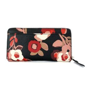 kate spade new york 花柄ラウンドファスナー長財布 ブラック