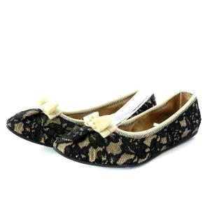 My リボンモチーフバレエシューズ 5 ブラック