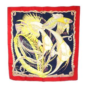 魚柄スカーフ マルチカラー