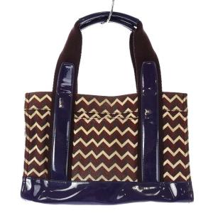 TORY BURCH キャンバストートバッグ パープル