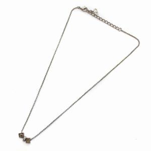 Christian Dior ネックレス ペンダント ロゴキューブ ラインストーン シルバー