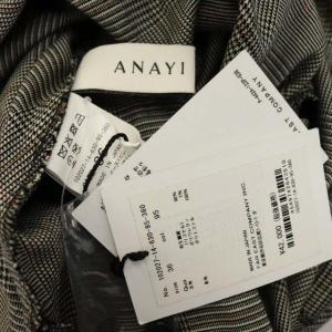 ANAYI 20AW グレンチェックシャツワンピース 36 グレー