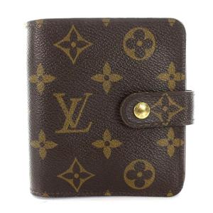 M61667 コンパクトジップ モノグラム 財布 二つ折り ブラウン