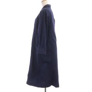 MHL. シャツワンピース ひざ丈 長袖 コットン 2 M 紺 ネイビー