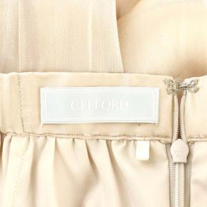 CELFORD 22SS イレギュラーヘム割繊サテンスカート フレアスカート マキシ ロング 36 S ベージュ CWFS221077