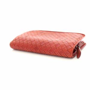 BOTTEGA VENETA イントレチャート 二つ折り財布 レザー レッド