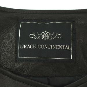 GRACE CONTINENTAL ノーカラーライダースジャケット M ブラック