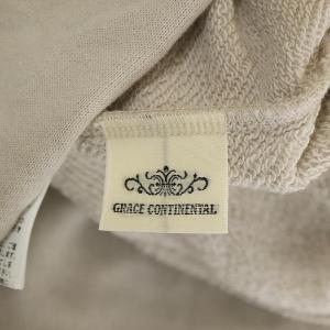 Diagram GRACE CONTINENTAL 21AW コード刺繍ビジュートップス トレーナー クルーネック プルオーバー 長袖 ロゴ コットン 36 S ベージュ