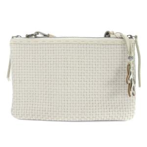 HENRY BEGUELIN ショルダーバッグ レザー メッシュ オミノ刺繍 チャーム付き ホワイト