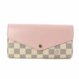 LOUIS VUITTON N60232 ポルトフォイユサラ ローズバレリーヌ ダミエ アズール 長財布 ピンク アイボリー 