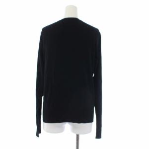 agnes b. 近年モデル 長袖 ニットカーディガン クルーネック ロゴボタン 3 ブラック