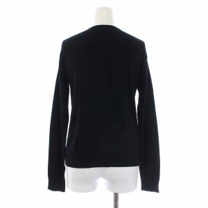 agnes b. 近年モデル 長袖 ニットカーディガン クルーネック ロゴボタン 銀ボタン 3 ブラック