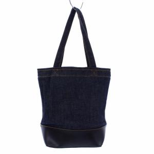 A.P.C. インディゴ AXELLE デニムトートバッグ 切替 ロゴ ネイビー