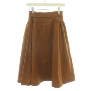 M'S GRACY 19SS スカート ロング ミモレ フレア リボンベルト 38 ブラウン