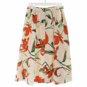 ANAYI 18SS フレアスカート ロング 花柄 38 ベージュ