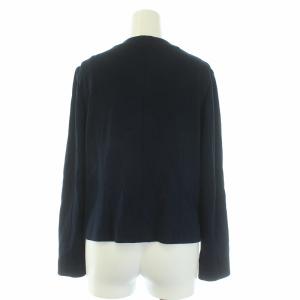 Aquascutum スーツ セットアップ ノーカラージャケット ジップアップ スカート ひざ丈 8 ネイビー