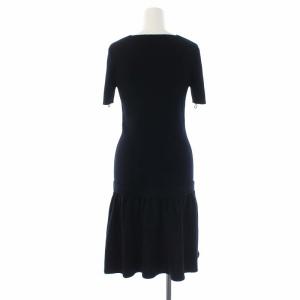 CHANEL 12A ロングワンピース 半袖 カシミヤ混 イタリア製 38 S ブラック P44556K04663