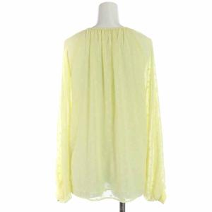 ANAYI 20SS カットドットブラウス プルオーバー 水玉 長袖 38 M 黄色 イエロー