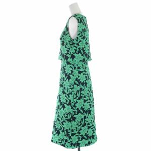 ANAYI 22SS ビッグフラワージャガードセットアップワンピース ノースリーブ 38 グリーン