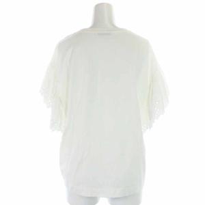 ANAYI 21SS モクロディシシュウソデフリルプルオーバー カットソー 刺繍 半袖 38 ホワイト