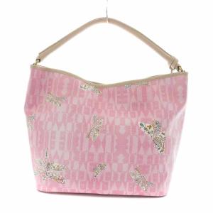 FURLA トートバッグ 総柄 トンボ柄 レザー ピンク
