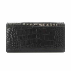 FURLA 長財布 二つ折り 小銭入れ 型押し レザー 黒 ブラック