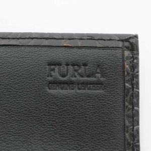 FURLA 長財布 二つ折り 小銭入れ 型押し レザー 黒 ブラック