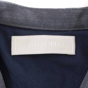 CELFORD 22SS サーキュラーエンブロイダリーワンピース ロング ミモレ 半袖 38 M 紺 ネイビー CWFO222020