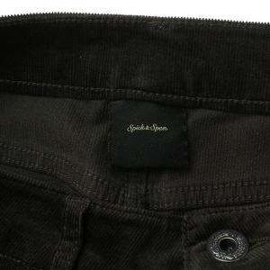 Spick&Span 20AW コーデュロイミッドライズスリムストレート パンツ ジップフライ カットオフ 38 グレー