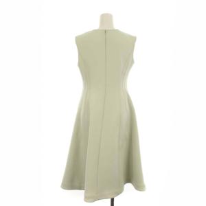 CELFORD 21SS ボンディングフィット&フレア ワンピース ひざ丈 ノースリーブ 36 S ライトグリーン