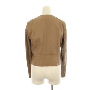 ANAYI 18AW ライダース レザージャケット 羊革 ショート丈 総裏地 38 ベージュ