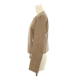 ANAYI 18AW ライダース レザージャケット 羊革 ショート丈 総裏地 38 ベージュ