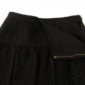 ANAYI 22AW レースギャザースカート 10222711010 フレア ロング ミモレ丈 36 ブラック