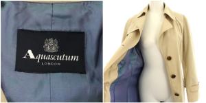 Aquascutum ロングコート ポリエステル 薄手 9号 M ベージュ