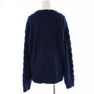 Theory 19AW new charm cable open v ケーブルニット セーター S 紺