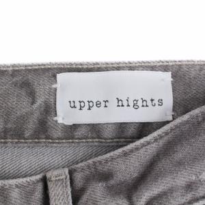 upper hights THE LADY ミッドライズテーパードストレッチデニムパンツ ジーンズ ジップフライ USED加工 W24 M グレー 13G279