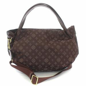 russet ハンドバッグ ショルダー 2way ナイロン 総柄 赤紫 ボルドー