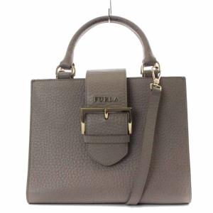 フロー ハンドバッグ ショルダーバッグ 2way レザー グレー